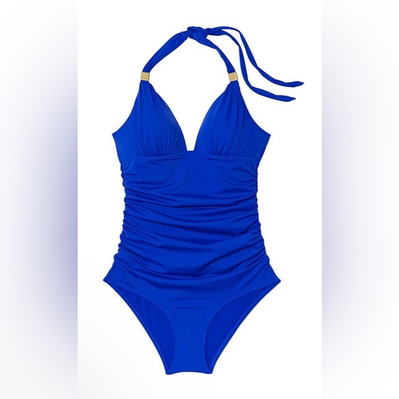 VICTORIA'S SECRET SWIM
Ruched Push-Up One-Piece Swimsuit in Blue Oar, XXL - Picture 3 of 4